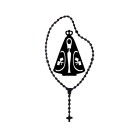 AD1500001P10 - Adesivo Terço N. Sra. Aparecida c/ 10 unid. Preto - 8,5x4cm