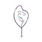 AD1500010P10 - Adesivo Terço Nossa Senhora c/ 10 unid. Prata - 8,5x4cm