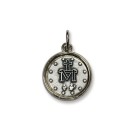 MD1170150 - Medalha N. Sra. Das Graças Italiana Redonda Prateada - 2x1,6cm