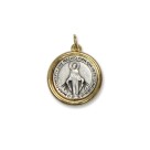 MD1170151 - Medalha N. Sra. Das Graças Italiana Redonda Prateada c/ Dourada - 2,5x2,2cm