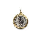 MD1170151 - Medalha N. Sra. Das Graças Italiana Redonda Prateada c/ Dourada - 2,5x2,2cm