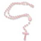 TE050021P12 - Terço Acrílico Rosa Perolado c/ 12un. - 32cm