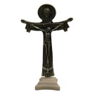CU830042 - Crucifixo de Mesa Metal Ouro Velho Santíssima Trindade - 12,5x7,5cm