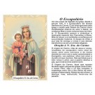 ES149010 - Escapulário N. Sra. Do Carmo e Sagrado Coração de Jesus Tecido c/ Oração - 49x3,8cm