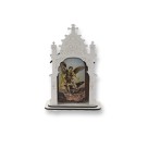 OT810203 - Oratório São Miguel Arcanjo MDF Branco - 12x8cm