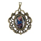 MD129222 - Medalha N. Sra. do Rosário Camafeu Ouro Velho - 5x4,2cm