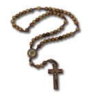 TE9700284 - Terço São Padre Pio Pietrelcina Madeira - 48cm