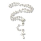 TE112020P12 - Terço de Pérola n°4 c/ 12un. Primeira Eucaristia Branco - 26cm