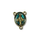ET1620610P2 - Entremeio N. Sra. Das Graças Dourado Resinado Azul c/ 2un. - 2,5x1,7cm
