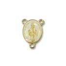 ET1620600P2 - Entremeio N. Sra. Das Graças Dourado Resinado Branco c/ 2un. - 2,5x1,7cm