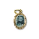 MD102226P20 - Medalha de Alumínio Oval Dourada c/ 20un. Sagrada Face - 1,5x1cm