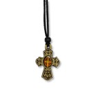 CC376120 - Cordão c/ Cruz São Bento Ouro Velho - 31,5x2,5cm