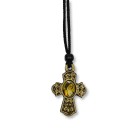 CC376120 - Cordão c/ Cruz São Bento Ouro Velho - 31,5x2,5cm