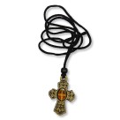 CC376120 - Cordão c/ Cruz São Bento Ouro Velho - 31,5x2,5cm
