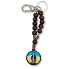 CH7601109 - Chaveiro N. Sra Das Graças Dezena Madeira - 14x2,6cm