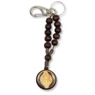 CH7601150 - Chaveiro Medalha São Bento Dezena Madeira - 15x2,5cm
