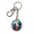 CH1090009 - Chaveiro Santa Faustina e Jesus Misericordioso Resinado - 12x3,5cm