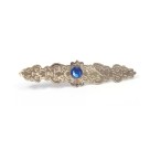 BR2003 - Broche p/ Manto de N. Sra. c/ Strass Azul - 7x2cm
