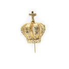 CS3161 - Coroa de Fundição c/ Strass Branco p/ Imagem de Nossa Senhora (F2) - 6,5x3,5cm Diâmetro 1,5cm