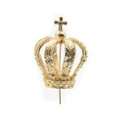 CS3163 - Coroa de Fundição c/ Strass Branco p/ Imagem de Nossa Senhora (F4) - 9,8x5,5cm Diâmetro 2,4cm