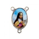 ET1683003 - Entremeio Santa Terezinha das Rosas Duplo Resinado - 3,6x2,6cm