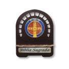 PB810503 - Porta Bíblia Medalha de São Bento MDF Resinado - 22x17,5cm
