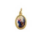 MD102000P20 - Medalha de Alumínio Oval Dourada c/ 20un. N. Sra. da Defesa- 1,5x1cm
