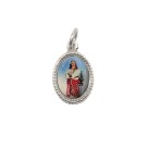 MD102424P20 - Medalha de Alumínio Oval  Prata c/ 20un. Santa Filomena - 1,5x1cm