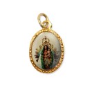 MD103119P10 - Medalha de Alumínio Oval Dourada c/ 10un. N. Sra. de Luján - 2x1,3cm