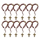 PU1541900P12 - Pulseira Terço N. Sra. Aparecida Madeira c/ 12un. - 23x1,8cm