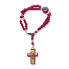 PU720480P12 - Pulseira Terço N. Sra. Aparecida Infantil Madeira c/ 12un. - 19x1,6cm