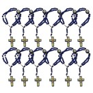 PU720482P12 - Pulseira Terço N. Sra. Aparecida Infantil Madeira c/ 12un. - 19x1,6cm