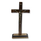 CU760076 - Crucifixo de Mesa São Bento Madeira - 27x13cm (2154)