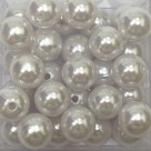 CTM1070050P250G - Contas Bolinhas Pérola Branca c/ 250 gramas - 14mm