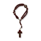 PU1541150 - Pulseira Terço Santa Terezinha das Rosas Madeira - 22x1,8cm
