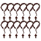 PU1541150P12 - Pulseira Terço Santa Terezinha das Rosas Madeira c/ 12un. - 22x1,8cm