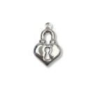 PU28960 - Pingente Cadeado Coração ABS Níquel - 2,6x1,6cm