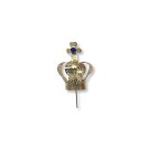 CS3122 - Coroa com Strass Azul p/ Imagem de Nossa Senhora (n°1) - 5x2,4cm Diâmetro 1,2cm