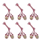 ES720104P6 - Escapulário N. Sra. do Carmo Infantil Acrílico Rosa c/ 6un. - 33x1,4cm