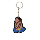 CH50860 - Chaveiro Mãos Rezando Emborrachado -  11x4cm