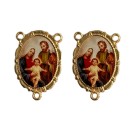 ET1953700 - Entremeio Sagrada Família Dourado Duplo Resinado 1un. - 3,2X2,2cm