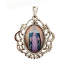 MD129094 - Medalha N. Sra. Das Lágrimas Camafeu Níquel - 4,5x4cm