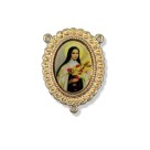 ET1955004 - Entremeio Santa Terezinha Das Rosas Dourado Resinado 1un. - 4X3cm
