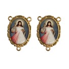 ET1953500 - Entremeio Jesus Misericordioso Dourado Duplo Resinado 1un. - 3,2X2,2cm