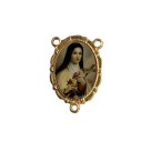 ET1953014 - Entremeio Santa Terezinha Das Rosas Dourado Duplo Resinado 1un. - 3,2X2,2cm
