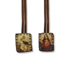 ES149019 - Escapulário N. Sra. Do Carmo e Sagrado Coração de Jesus Tecido Infantil - 62x2,5cm
