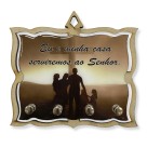 PC380691 - Porta Chaves Eu e minha casa serviremos ao Senhor MDF Resinado - 15,5x14cm