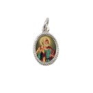 MD102522P20 - Medalha de Alumínio Oval Prata c/ 20un. São Pedro - 1,5x1cm