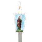 PE178051P12 - Protetor de Vela São Judas Tadeu c/ 12un. - 20x8cm
