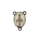 ET1620500P2 - Entremeio  N. Sra. das Graças Níquel Resinado Branco- 2,4x1,7cm